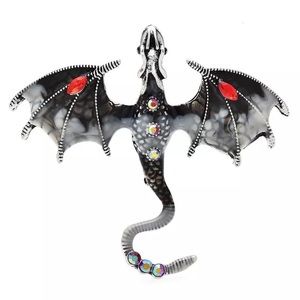 YEAR IF THE DRAGON - 
GREY FLYING DRAGON BROOCH / PIN UNISEX